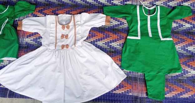 photo of the first set of garments made by students